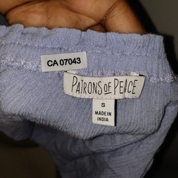 PATRONS OF PEACE blue crop top small - Picture 5 of 6